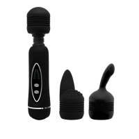 Pretty Love Magical Massager - Vibrator de masaj cu 3 atașamente 20,5 cm (negru)
